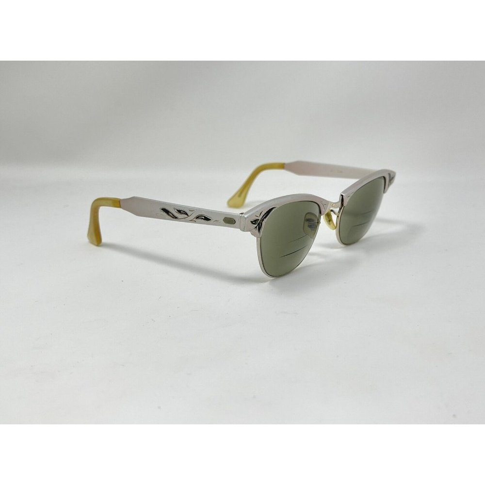 VINTAGE Eyeglasses ALUM 46 [] 20 5 1/2 Eyeglasses Great Condition 12k GF Bridge - Picture 2 of 12